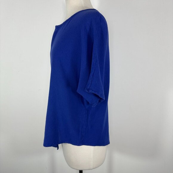 Oh My Gauze Size 2 Blue Cotton 2Pc Short Sleeve Buttons Blouse & Top Lagenlook - Picture 12 of 16
